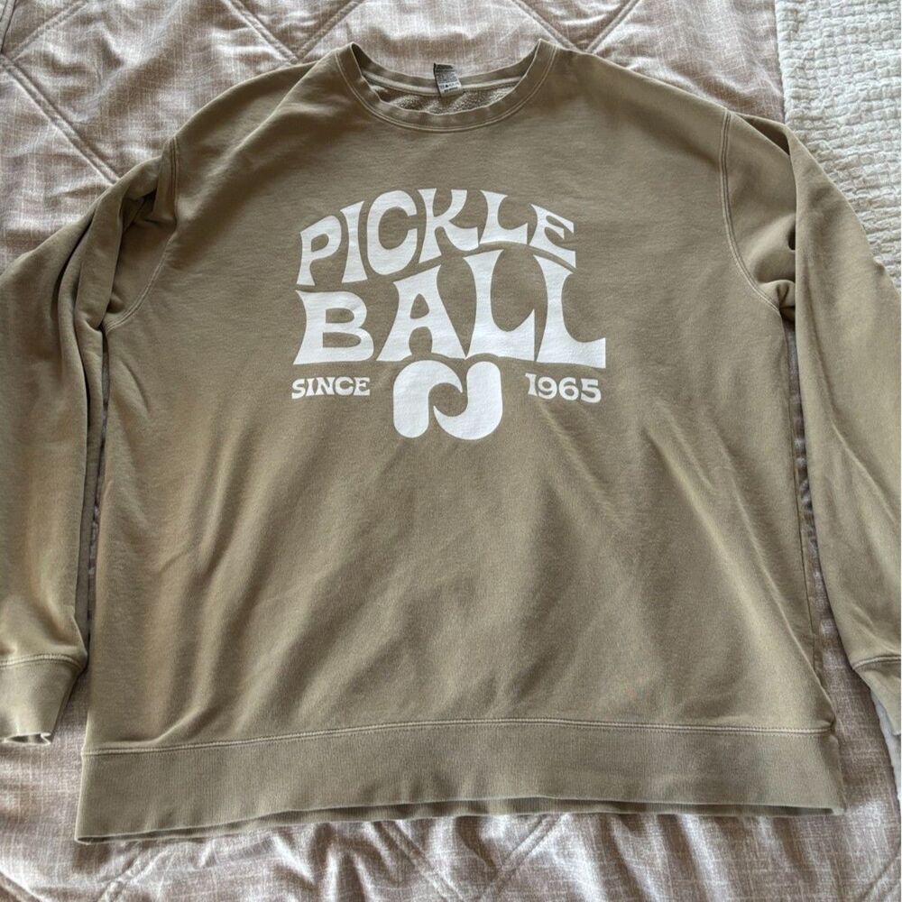 Independent Trading Company: Pickleball Sweatshirt Tan Size XL - Like New